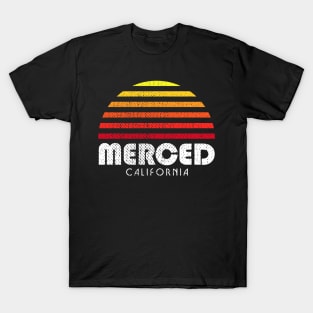 Merced California Sunset Retro T-Shirt